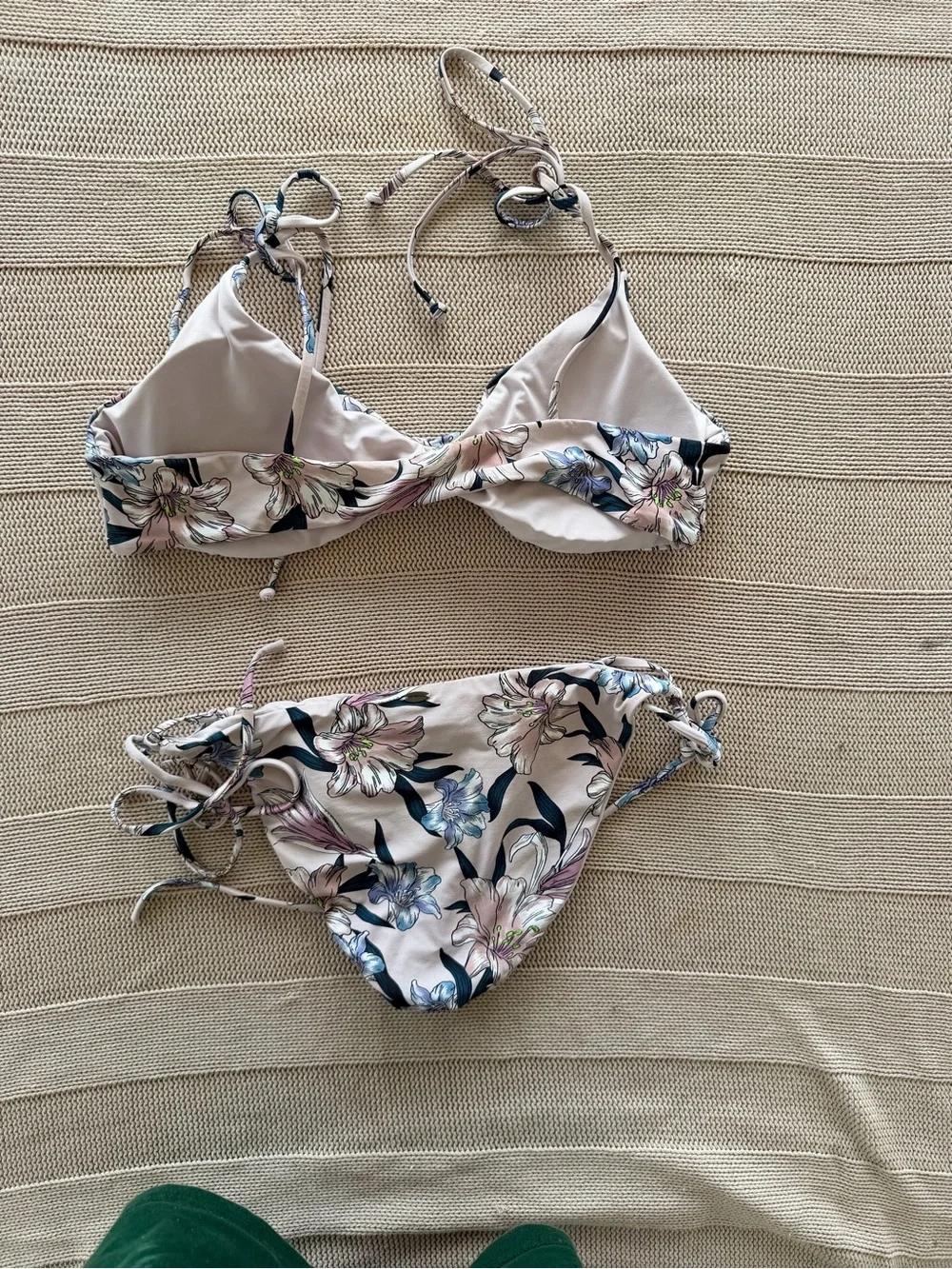 O'Neill Cream Bikini Set with Pastel Pink and Blue Floral Print
